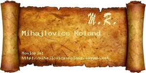 Mihajlovics Roland névjegykártya