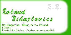 roland mihajlovics business card